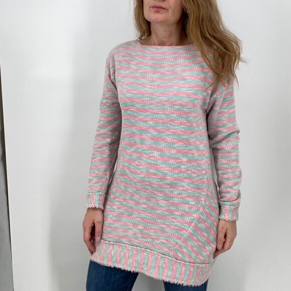 Soft Surroundings Marina Pullover Tunic Medium Raw edge Beach Vacation - Picture 10 of 10